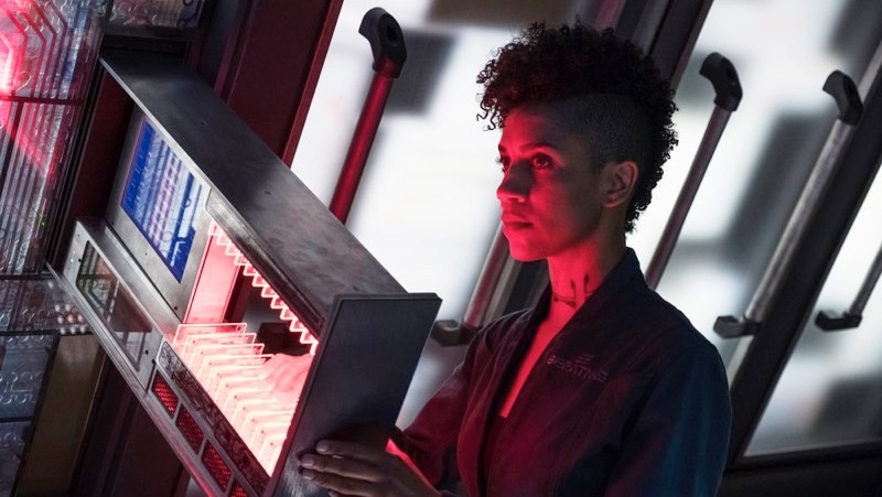Naomi Nagata as Rocinante chief engineer Dominique Tipper.